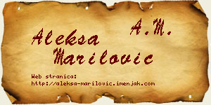 Aleksa Marilović vizit kartica